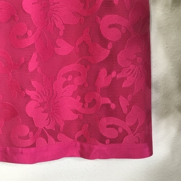 Laundry Pink Mesh Floral Pattern Sheath Dress - Picture 6 of 8